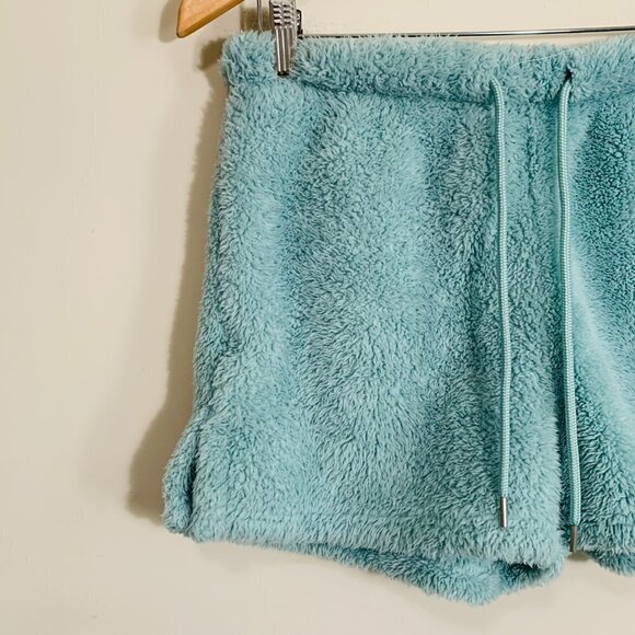 Forever 21 Blue Fuzzy Fleece High Rise Shorts size small - Picture 2 of 4